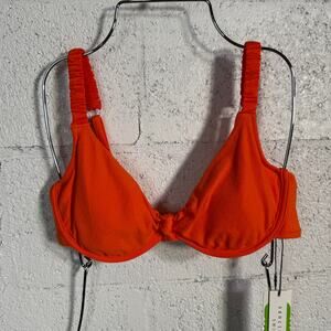 Sanctuary Women's Underwire Bikini Swim Top, Tangerine Medium MSRP $75